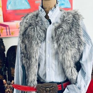 Rachel Zoe Faux Fur Vest with Side Pockets